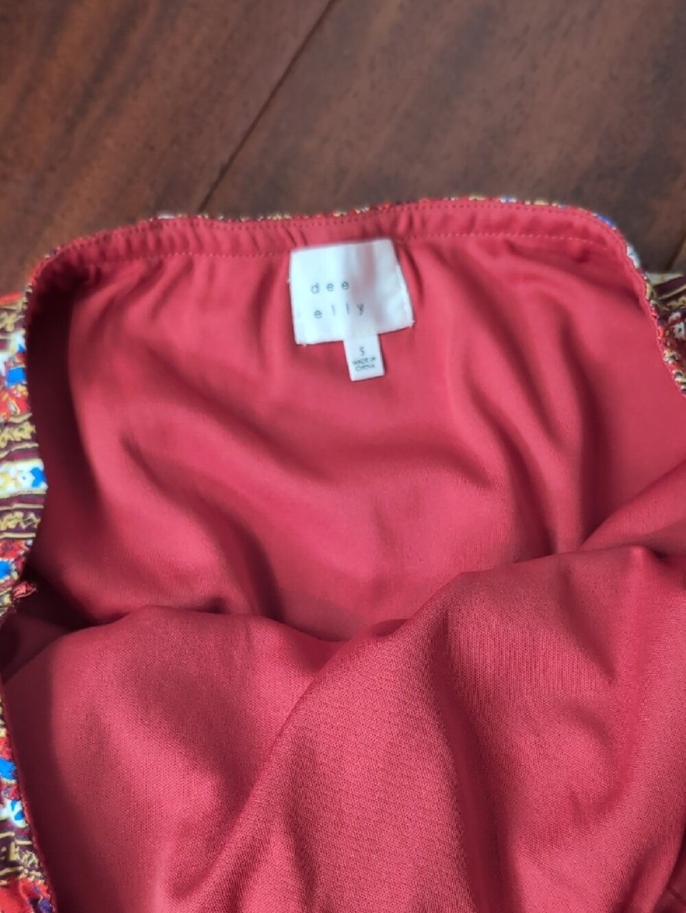 Strapless Boho Wide-Leg Jumpsuit - Red Multi - Picture 3 of 4